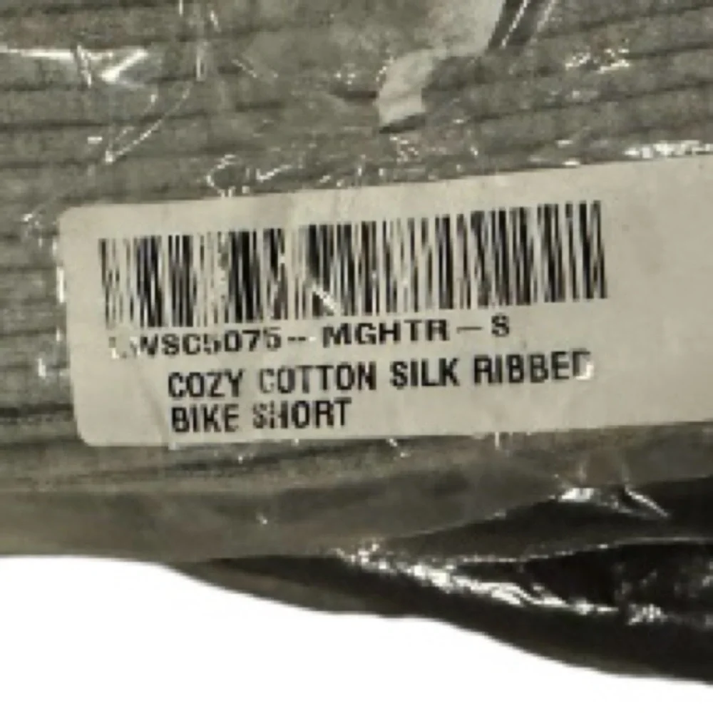LUNYA Cotton Silk Ribbed Bike Womens Shorts Size Small Color Meditative Grey NEW